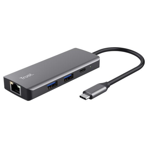 HUB Trust 24968 DALYX USB C Grey Grey