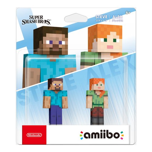 Personaggio interattivo Nintendo 10008738 AMIIBO Minecraft Steve e Ale