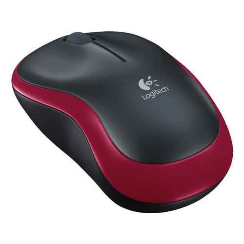 Mouse Logitech 910 002237 M SERIES M185 Wireless Nero e Rosso Nero e R