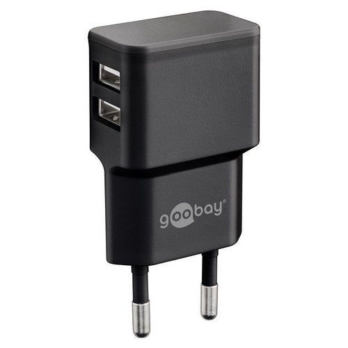 Caricabatterie Techly IPW USB 224B 12W Goobay 44951 Nero Nero