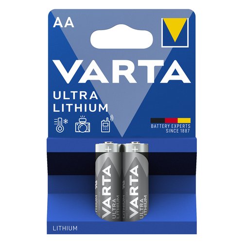 Varta Ultra Lithium, Batteria al litio, AA, Mignon, FR14505, Blister da 2