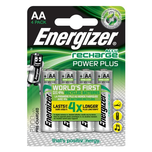 Energizer Accu Recharge Power Plus 2000 AA BP4 Batteria ricaricabile Stilo AA Nichel-Metallo Idruro (NiMH)