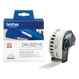 Brother DK-22210 nastro per etichettatrice Nero su bianco