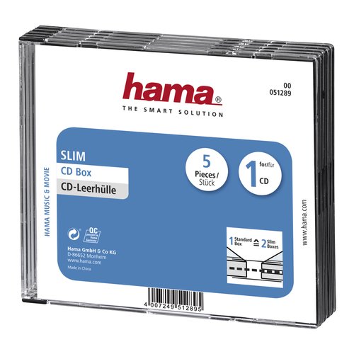 Set custodie CD e DVD Hama 00051289 Slim