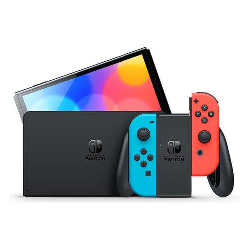 Console videogioco Nintendo 10007455 SWITCH OLED Neon red e Neon blue