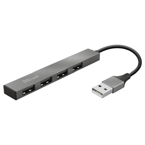 HUB Trust 23786 HALYX Aluminium 4 Port Usb 2.0 Grey Grey