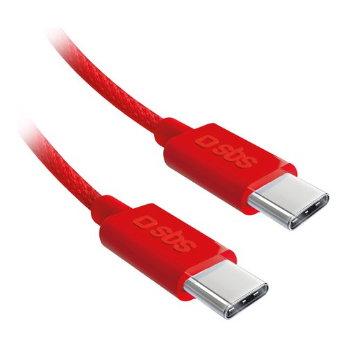 Cavo USB C Sbs TECABLETISSUETCCR 2.0 PD 60W Rosso Rosso
