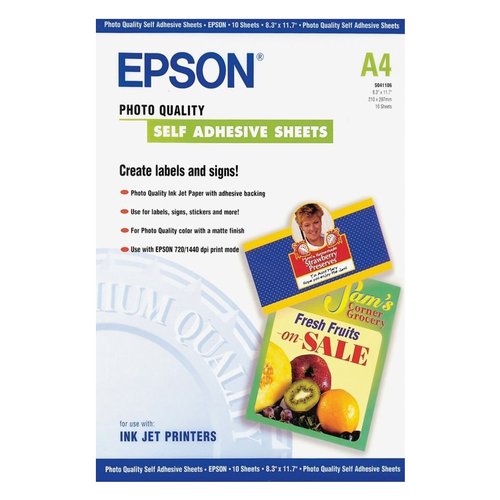 Epson Self-Adhesive Photo Paper - A4 - 10 Fogli